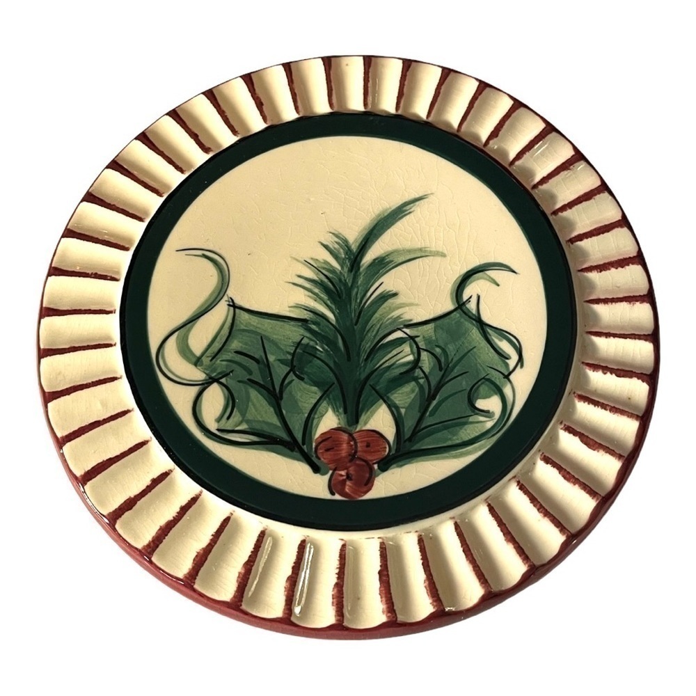 GAIL Pittman ceramic holly trivet ‘95